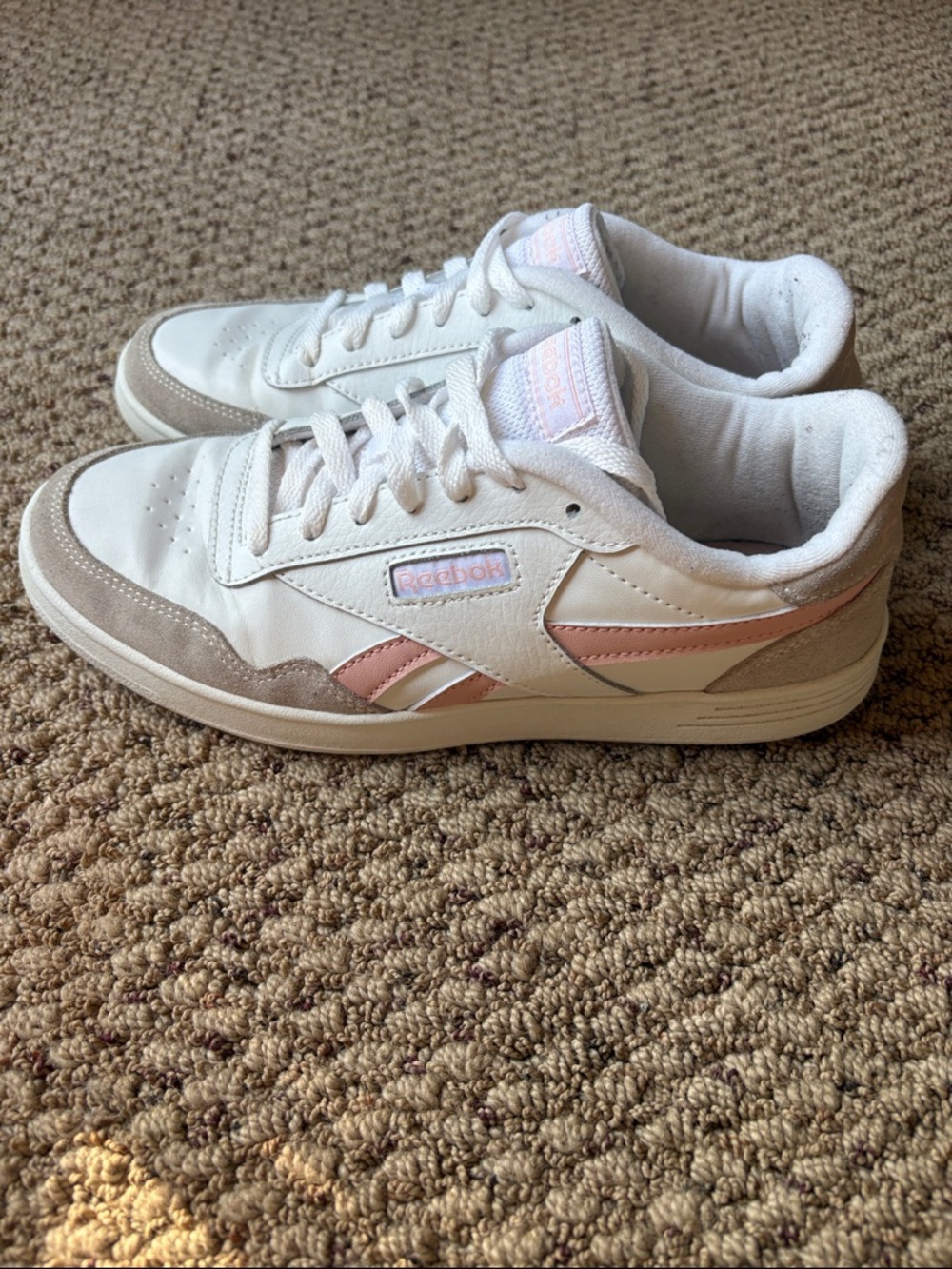MUST GO! Reebok Women's Low-Top Sneakers in White, Light Pink, and Beige